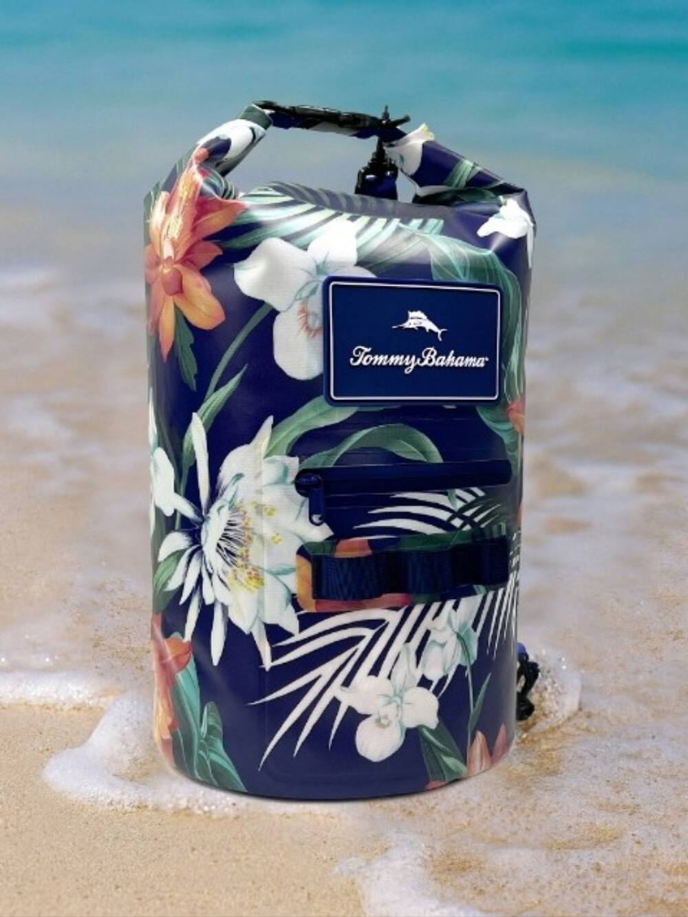 Tommy Bahama Navy Floral Waterproof Duffel